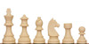 German Knight Plastic Chess Set - Black & Ivory Pieces with Vinyl Rollup Board - Black