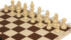 German Knight Plastic Chess Set - Black & Ivory Pieces with Vinyl Rollup Board - Brown