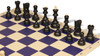 Zagreb Series Plastic Chess Set - Black & Ivory Pieces with Vinyl Rollup Board - Blue