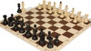 Zagreb Series Plastic Chess Set - Black & Ivory Pieces with Vinyl Rollup Board - Brown