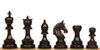 Chetak Series Chess Set - Ebony & Boxwood with Walnut Burl & Maple Molded Edge Chess Board - 4.25" King
