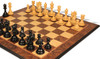Marengo Staunton Chess Set - Ebony & Boxwood Pieces with Walnut Burl & Maple Molded-Edge Chess Board - 4.25" King Marengo Staunton Chess Set - Ebony & Boxwood Pieces with Walnut Burl & Maple Molded-Edge Chess Board - 4.25" King