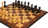 Marengo Staunton Chess Set - Ebony & Boxwood Pieces with Walnut Burl & Maple Molded-Edge Chess Board - 4.25" King Marengo Staunton Chess Set - Ebony & Boxwood Pieces with Walnut Burl & Maple Molded-Edge Chess Board - 4.25" King