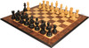 Hadrian Series Chess Set - Ebony & Boxwood Pieces Walnut Burl & Maple Molded-Edge Chess Board - 4.4" King