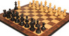 Patton Series Chess Set - Ebony & Boxwood Pieces - Walnut Burl & Maple Molded-Edge Ches Chess Board - 4.25" King Patton Series Chess Set - Ebony & Boxwood Pieces - Walnut Burl & Maple Molded-Edge Ches Chess Board - 4.25" King