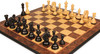 Palomo Series Chess Set - Ebony & Boxwood Pieces - Walnut Burl & Maple Molded-Edge Chess Board - 4.4" King