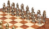 Medieval Theme Metal Chess Set with Elm Briar Chess Case