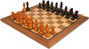 French Lardy Staunton Chess Set Ebonized & Aged Boxwood Pieces with Classic Walnut Board - 3.75" King