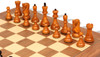 Zagreb Series Chess Set Ebonized & Aged Boxwood Pieces with Walnut & Maple Deluxe Board & Box - 3.875" King
