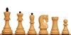 Zagreb Series Chess Set Walnut Stained & Boxwood Pieces with Walnut & Maple Deluxe Board - 3.875" King