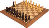 French Lardy Staunton Chess Set Walnut Stained & Natural Boxwood Pieces with Classic Walnut Board - 3.75" King