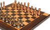 Macassar Ebony Folding Chess Set with Solid Metal Pieces - 14" Board