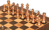 Macassar Ebony Folding Chess Set with Solid Metal Pieces - 14" Board