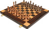 Macassar Ebony Folding Chess Set with Solid Metal Pieces - 14" Board