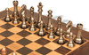 Macassar Ebony Folding Chess Set with Solid Metal Pieces - 14" Board