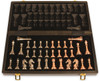 Macassar Ebony Folding Chess Set with Solid Metal Pieces - 14" Board