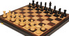 British Staunton Chess Set - Ebonized & Boxwood Pieces - Folding Macassar Case - 3.5" King