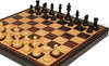 British Staunton Chess Set - Ebonized & Boxwood Pieces - Folding Macassar Case - 3.5" King