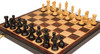 New Exclusive Staunton Chess Set - Ebonized & Boxwood Pieces - Folding Macassar Case - 3.5" King