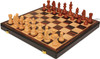 Tournament Standard Staunton Chess Set - Walnut Stained & Natural Pieces - Folding Macassar Case - 3.75" King