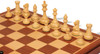 British Staunton Chess Set - Ebonized & Boxwood Pieces - Folding Mahogany Case - 3.5" King