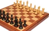 New Exclusive Staunton Chess Set - Ebonized & Boxwood Pieces - Folding Mahogany Case - 3.5" King