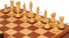 New Exclusive Staunton Chess Set - Ebonized & Boxwood Pieces - Folding Mahogany Case - 3.5" King