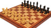 New Exclusive Staunton Chess Set - Ebonized & Boxwood Pieces - Folding Mahogany Case - 3.5" King