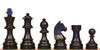 Queen's Gambit Chess Set - Ebonized & Boxwood Pieces - Folding Mahogany Case - 3.75" King
