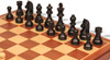 Queen's Gambit Chess Set - Ebonized & Boxwood Pieces - Folding Mahogany Case - 3.75" King
