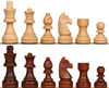 Standard Staunton Chess Set - Walnut Stained & Natural Wood Pieces - 3" King