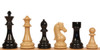 Imperfect King's Knight Series Triple-Weighted Plastic Chess Set - Black & Wood Grain Pieces - 4.25" King