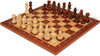 Standard Staunton Chess Set Walnut & Natural Pieces with Standard Mahogany Notated Board - 3" King