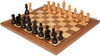 Tournament Standard Staunton Chess Set - Black & Natural Pieces - Standard Walnut Board - 3.8" King