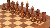 Queen's Gambit Final Game Chess Set - Golden Rosewood & Boxwood Pieces - Walnut Molded Edge Chess Board - 4" King