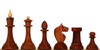 Queen's Gambit Final Game Chess Set - Golden Rosewood & Boxwood Pieces - Walnut Molded Edge Chess Board - 4" King