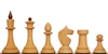 Queen's Gambit Final Game Chess Set - Golden Rosewood & Boxwood Pieces - Walnut Molded Edge Chess Board - 4" King