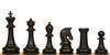 Sultan Series Chess Set - Ebony & Antiqued Boxwood Pieces with Coffer - 4.5" King