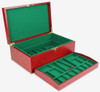Sultan Series Chess Set - Ebony & Antiqued Boxwood Pieces with Coffer - 4.5" King