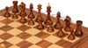 Queen's Gambit Final Game Chess Set - Golden Rosewood & Boxwood Pieces - Santos Rosewood Chess Board - 4" King