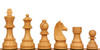 German Knight Prestige Chess Set - Ebonized & Boxwood Pieces - Macassar Ebony & Bird's-Eye Maple Chess Board - 3.75" King