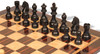 German Knight Prestige Chess Set - Ebonized & Boxwood Pieces - Macassar Ebony & Bird's-Eye Maple Chess Board - 3.25" King