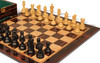Parker Staunton Chess Set - Ebonized & Boxwood Pieces - Macassar & Bird's-Eye Maple Chess Board & Box - 3.75" King