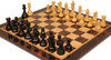 Parker Staunton Chess Set - Ebonized & Boxwood Pieces - Macassar & Bird's-Eye Maple Chess Board - 3.75" King