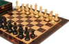 Deluxe Old Club Series Chess Set - Ebonized & Natural Boxwood Pieces - Macassar & Bird's-Eye Maple Chess Board & Box - 3.75" King