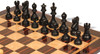 Deluxe Old Club Series Chess Set - Ebonized & Natural Boxwood Pieces - Macassar & Bird's-Eye Maple Chess Board & Box - 3.25" King
