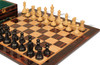 Reykjavik Series Chess Set - Ebonized & Natural Boxwood Pieces - Macassar & Bird's-Eye Maple Chess Board & Box - 3.75" King