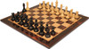 Reykjavik Series Chess Set - Ebonized & Natural Boxwood Pieces - Macassar & Bird's-Eye Maple Chess Board - 3.25" King