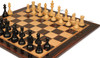 British Staunton Chess Set - Ebony & Boxwood Pieces - Macassar & Bird's-Eye Maple Chess Board - 4" King