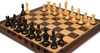 British Staunton Chess Set - Ebony & Boxwood Pieces - Macassar & Bird's-Eye Maple Chess Board - 3.5" King
